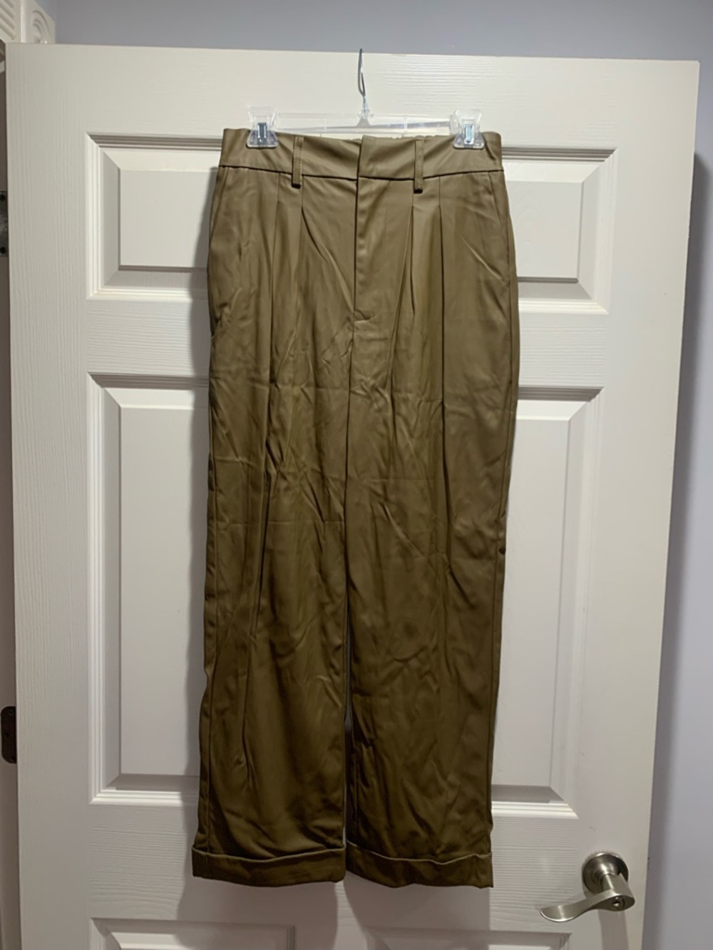 Zenana Outfitters Olive Green Wide Leg Pleated Pants